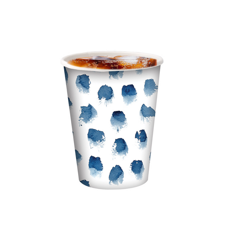 Load image into Gallery viewer, Paint Dabs Blue 12oz Paper Cups Disposable Cups Nicole Home Collection
