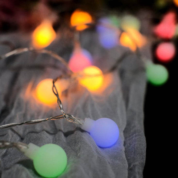 16ft Colorful Frosted 50 LED Bulb Battery Operated Fairy String Lights, Remote Included LED PROstorez Default Title