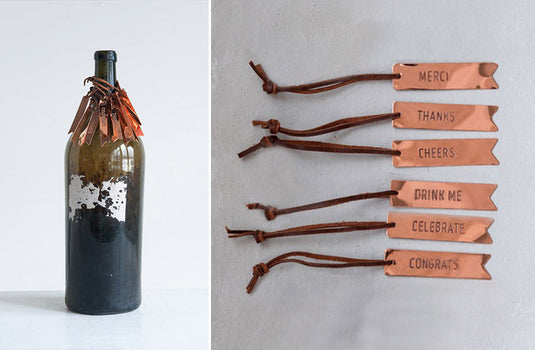 Copper Bottle Tags, Set of 6 General CC