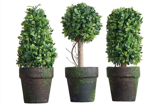 Potted Faux Topiaries, Set of 3 General CC