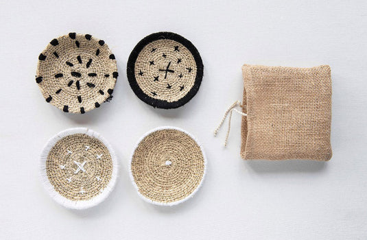 Seagrass Coasters in Burlap Bag Accessory CC