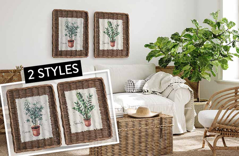 Load image into Gallery viewer, Weeping Fig and Plant Wall Basket Framed Art, Pick Your Style Whats trending Decor Steals
