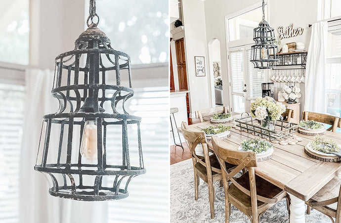 Distressed Metal Caged Pendant Light General ABH