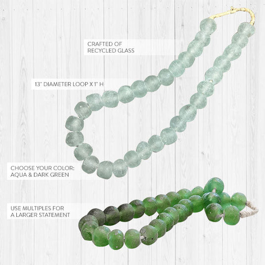 Recycled Glass Bead Garland, Pick Your Color Accessory Decor Steals