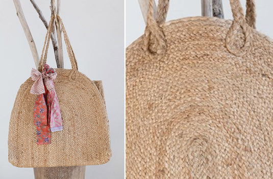 Natural Woven Jute Handbag Accessory CC