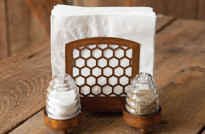 Honey Hive Salt Pepper and Napkin Caddy General CT