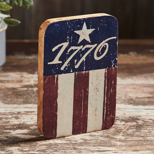 1776 Flag Stripes Wooden Sign General VHC