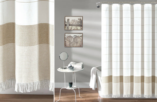 Striped Tassel Fringe Shower Curtain, Pick Your Color General Decor Steals