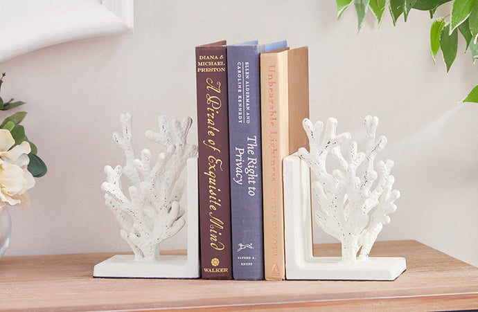 Distressed Metal Coral Bookends General UMA