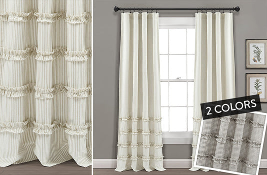 Striped Curtain Panels, Pick Your Color/Size General Decor Steals