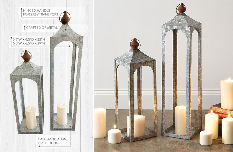 Load image into Gallery viewer, Open Frame Metal Lantern, Pick Your Size General Decor Steals
