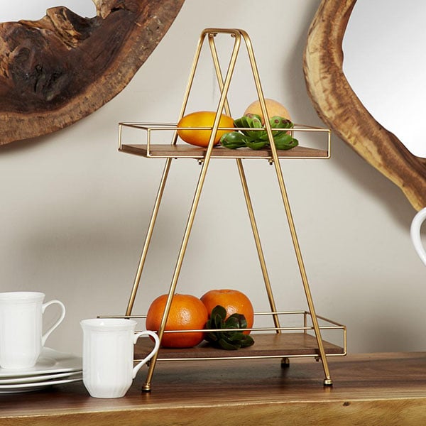 Gold Finish A-Frame Two Tier Stand Whats trending UMA