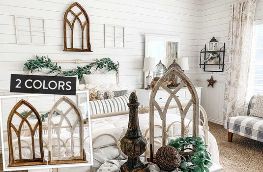 Wood Cathedral Window with Shelf, Pick Your Color General Decor Steals