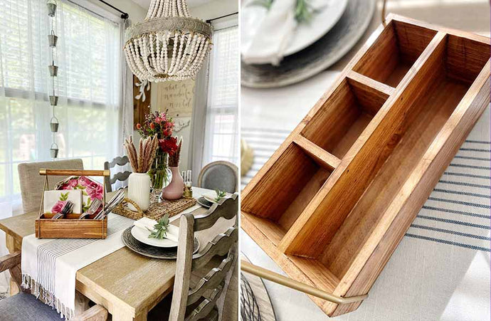 Wooden Kitchen Caddy with Handle General UMA