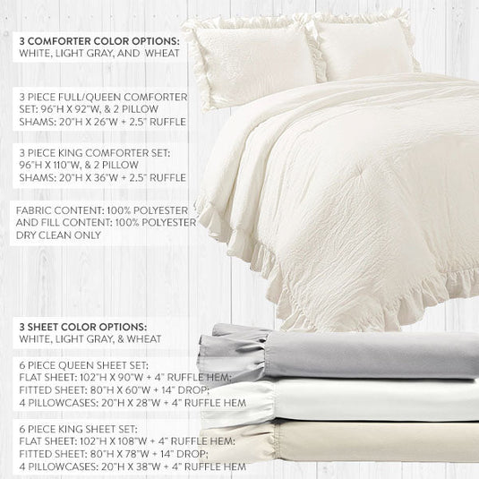 Ruffle Sheet or Comforter Set, Pick Your Color and Size General Decor Steals