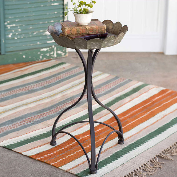 Scalloped Edge Metal Accent Table Whats trending CT