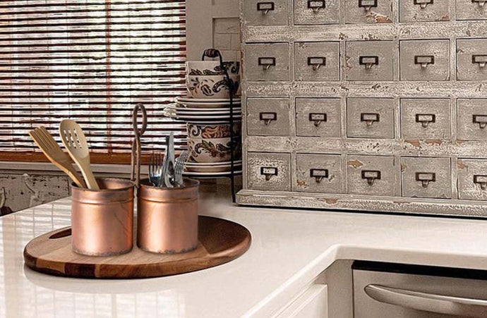 Distressed Finish Copper Utensil Caddy General VIP