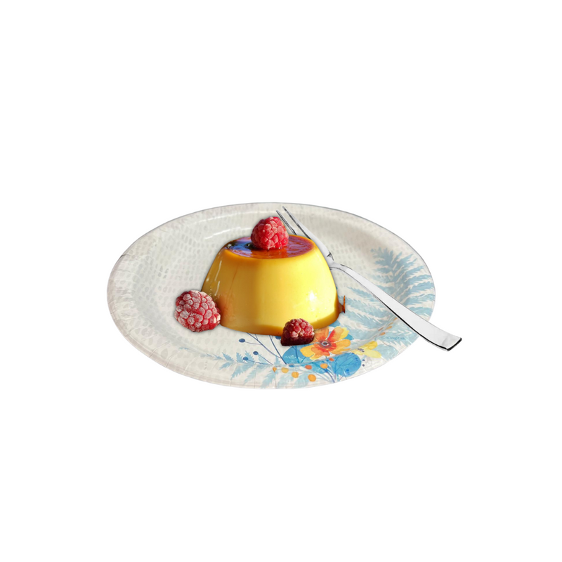 Load image into Gallery viewer, Floral Bliss Teal 6.75&quot; Dessert Paper Plates Disposable Plates Nicole Home Collection
