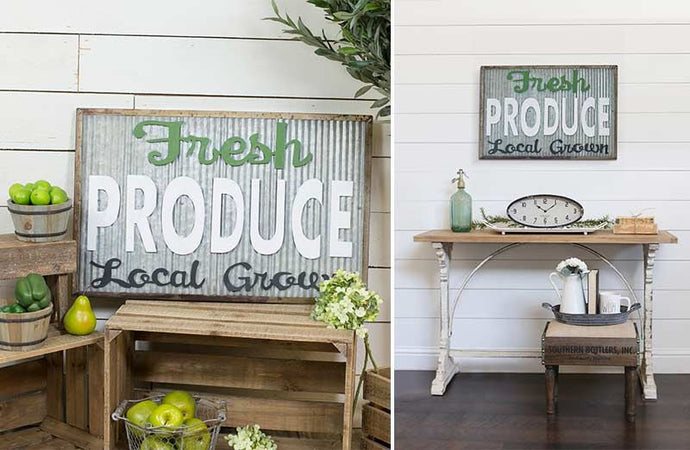 Galvanized Fresh Produce Sign General VIP