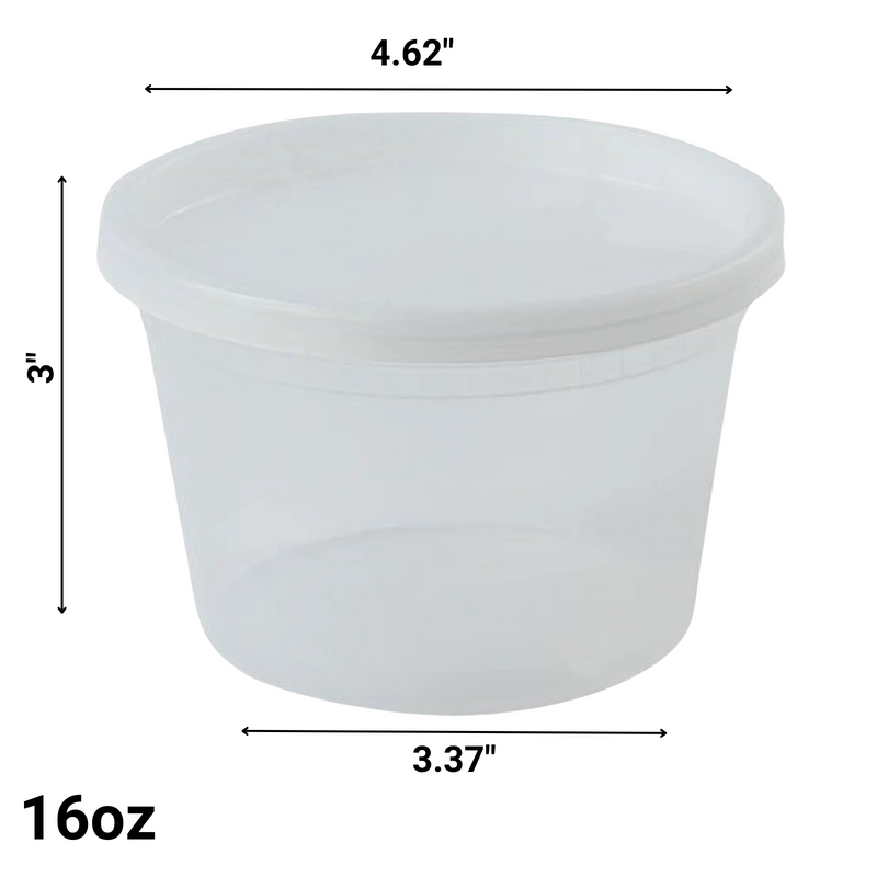 Load image into Gallery viewer, 16oz Extra Strong Quality Heavyweight Deli Container with Lids Food Storage &amp; Serving VeZee
