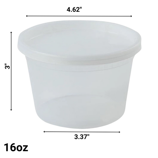 16oz Extra Strong Quality Heavyweight Deli Container with Lids Food Storage & Serving VeZee