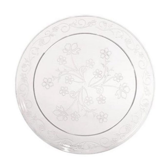 BULK D'Vine Plastic Dinner Plate Heavyweight Clear 10