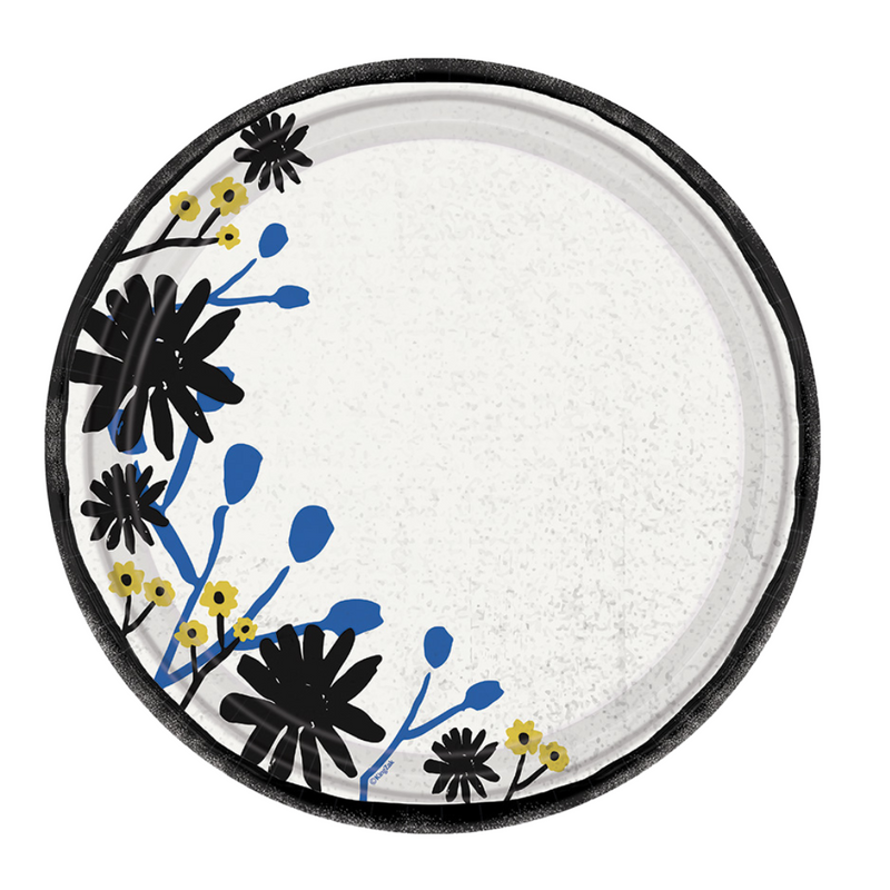 Load image into Gallery viewer, Floral Indigo 10&quot; Meal/Dinner Paper Plates Disposable Plates Nicole Home Collection
