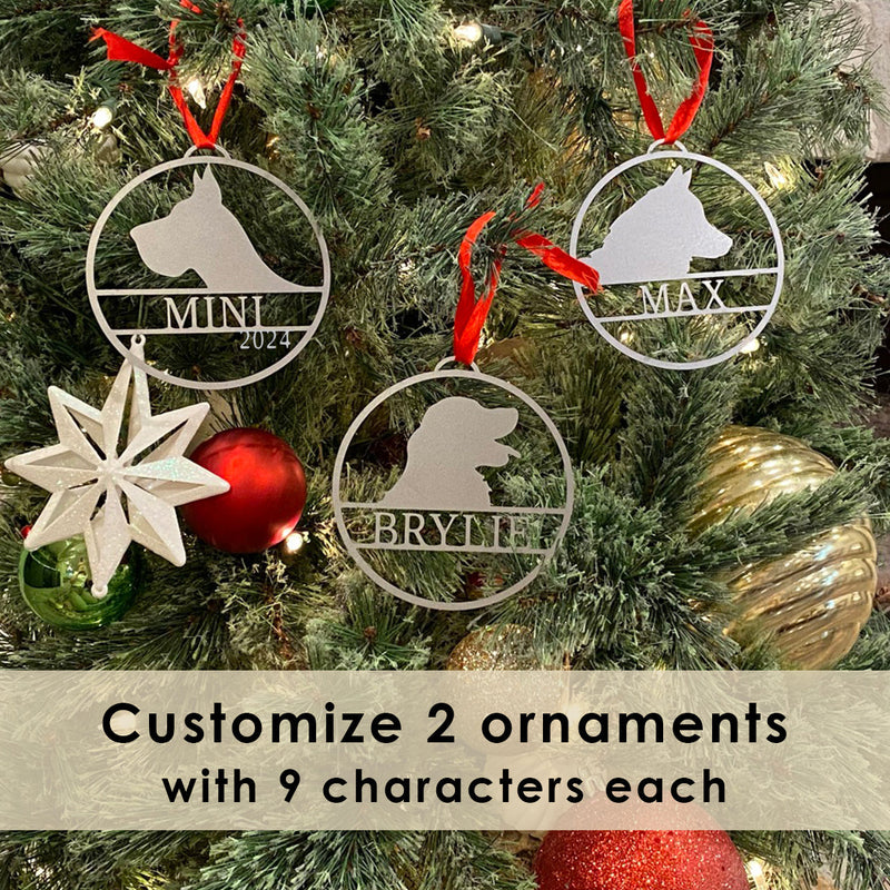 Load image into Gallery viewer, Decor Steals Personalized Pet Ornaments - Set of 2 - Custom Dog or Cat Christmas Tree Ornaments Gift Rusted Orange Craftworks Co.
