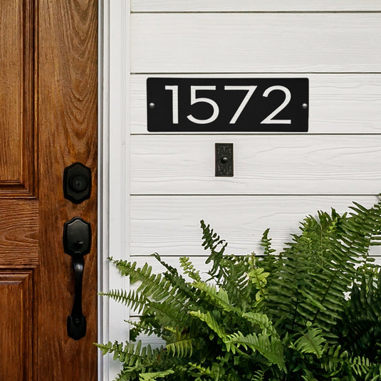 Decor Steals Cider House Rectangular Address Plaque - Metal Horizontal House Numbers Gift Rusted Orange Craftworks Co.