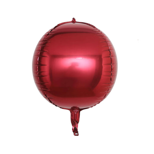 2 Pack 12" 4D Burgundy Sphere Mylar Foil Helium or Air Balloons Decorations PROstorez Default Title