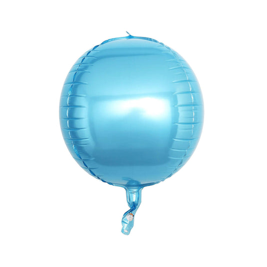 2 Pack 12" 4D Metallic Blue Sphere Mylar Foil Helium or Air Balloons Decorations HIER_9120 Default Title