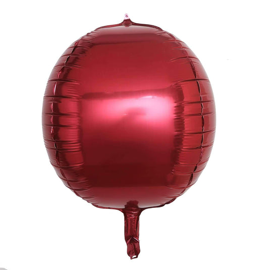 2 Pack 14" 4D Burgundy Sphere Mylar Foil Helium or Air Balloons Decorations PROstorez Default Title