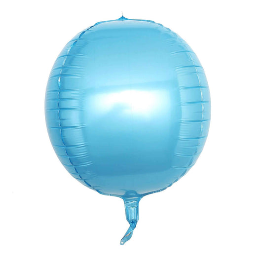 2 Pack 14" 4D Metallic Blue Sphere Mylar Foil Helium or Air Balloons Decorations PROstorez Default Title