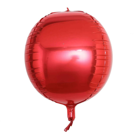 2 Pack 14" 4D Metallic Red Sphere Mylar Foil Helium or Air Balloons Decorations PROstorez Default Title