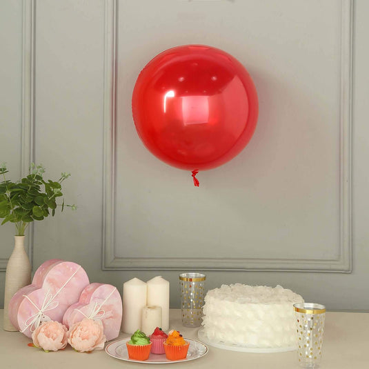 2 Pack 18" Shiny Red Reusable UV Protected Sphere Vinyl Balloons Decorations PROstorez Default Title