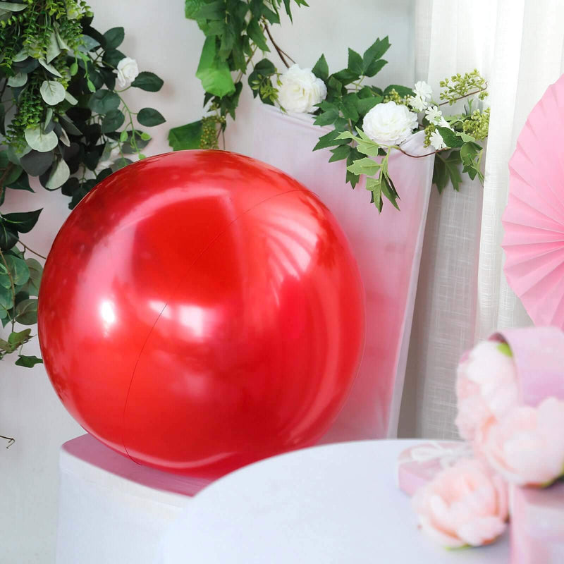 2 Pack 30" Big Shiny Red Reusable UV Protected Sphere Vinyl Balloons Decorations PROstorez Default Title