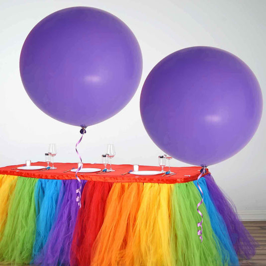 2 Pack 32" Large Matte Purple Helium or Air Premium Latex Balloons Decorations HIER_9110 Default Title