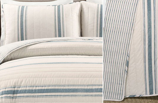 Reversible Striped 3 Piece Bedding Set, Pick Your Color/Size General THF