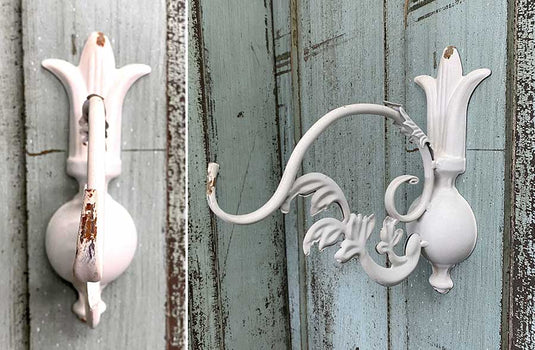 White Ornate Wall Hook Accessory PPD