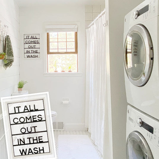 Fun Laundry Sign Decor | It All Comes Out In The Wash General ABH