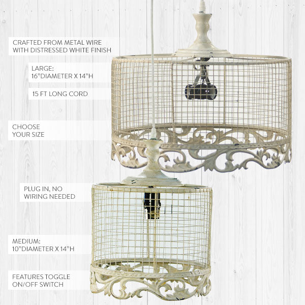 Load image into Gallery viewer, Chicken Wire Pendant Light, Pick Your Size General Decor Steals
