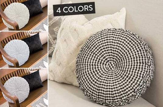 Gingham Pleated Pillow, Pick Your Color General Decor Steals