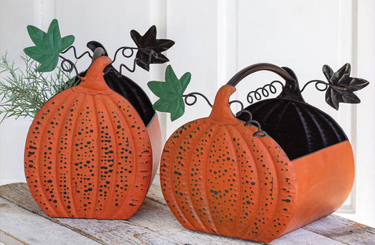 Metal Pumpkin Baskets, Set of 2 General CT