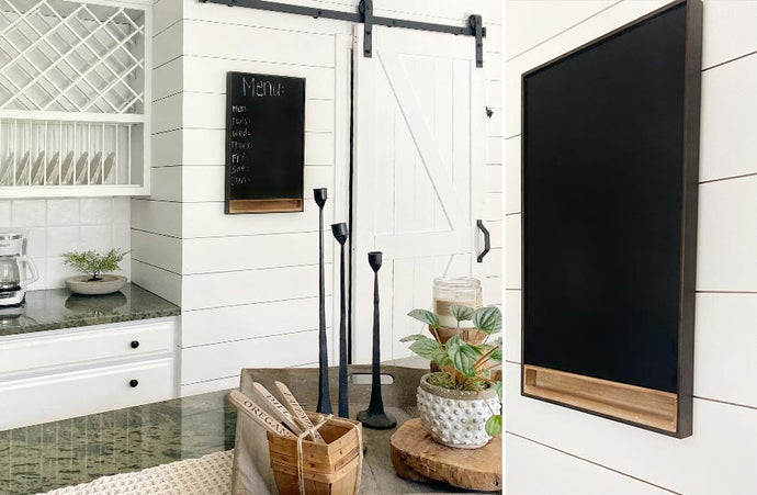 Rustic Chalkboard with Wooden Cubby General ABH