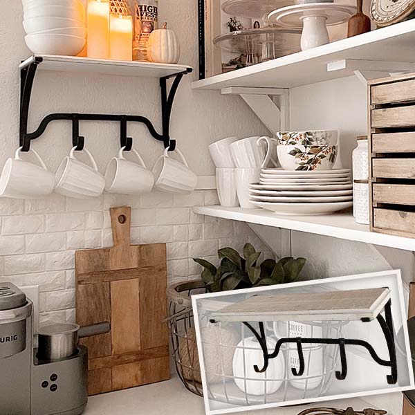 Open Floating Shelving with Hooks, Pick Your Size General Decor Steals