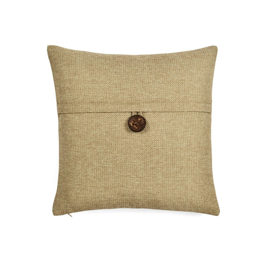 Linen Texture Woven Button Decorative Pillow Cover Collective LushDecor