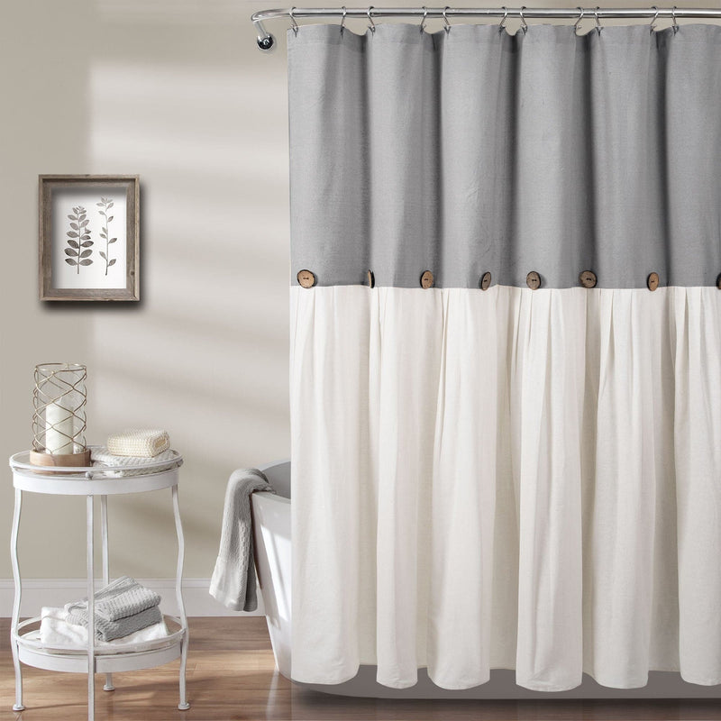 Load image into Gallery viewer, Linen Button Shower Curtain Collective LushDecor
