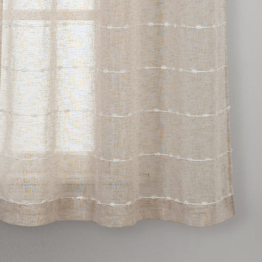 Farmhouse Textured Grommet Sheer Window Curtain Panel Set Collective LushDecor