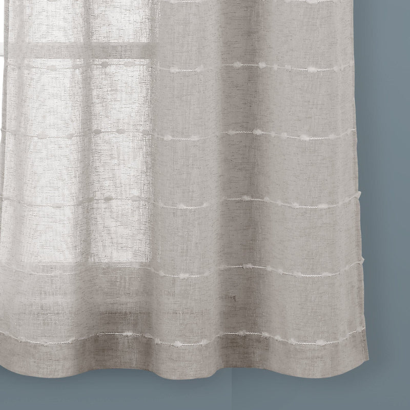 Load image into Gallery viewer, Farmhouse Textured Grommet Sheer Window Curtain Panel Set Collective LushDecor
