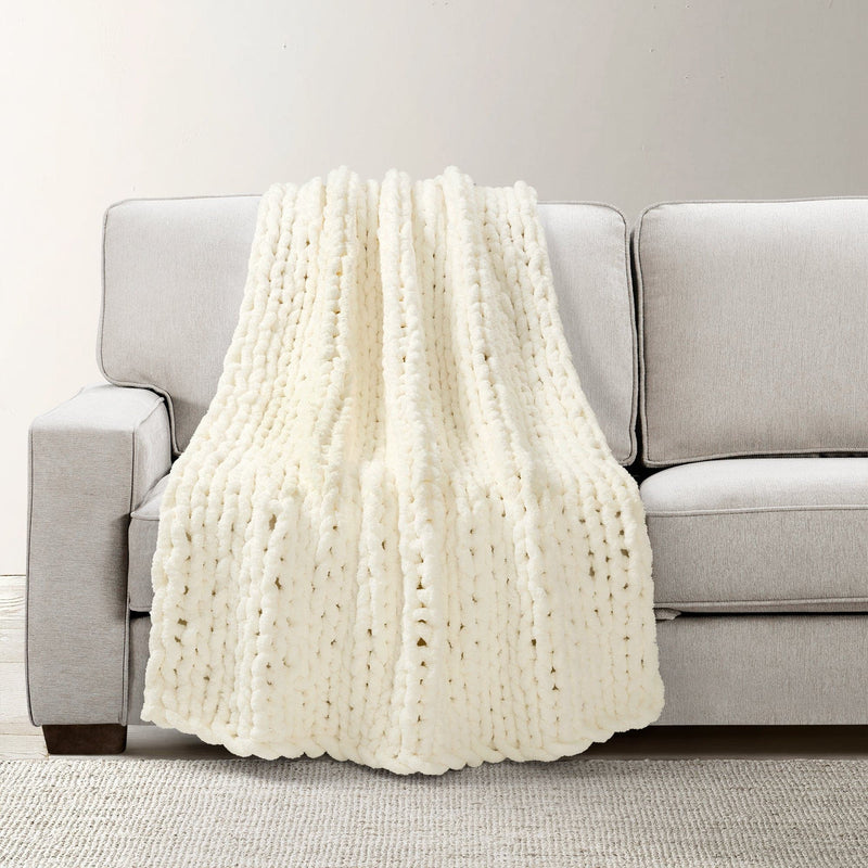 Load image into Gallery viewer, Hygge Ultra Soft Chenille Chunky Knit Throw Collective LushDecor
